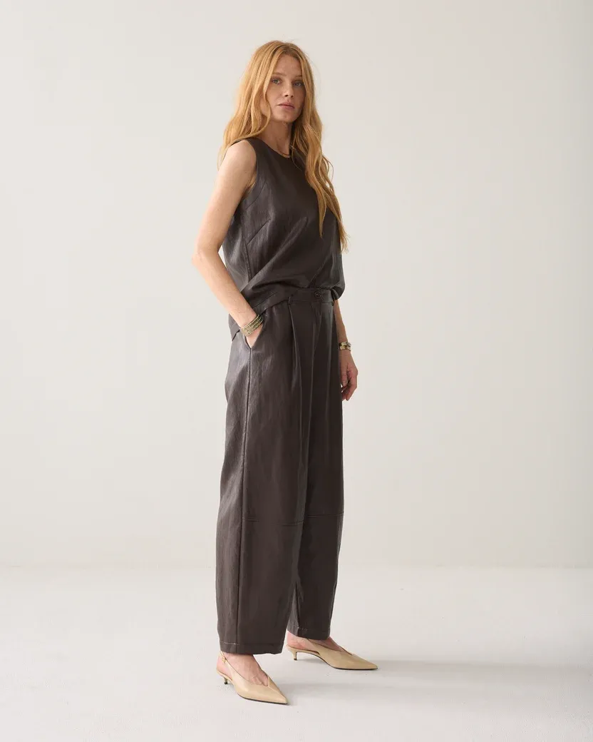 Summum Woman Pants Balloonfit Faux Leather / 4s3043-12526 754 Chocolat