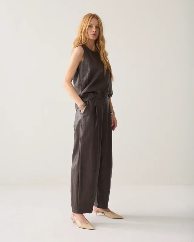 Summum Woman Pants Balloonfit Faux Leather / 4s3043-12526 754 Chocolat