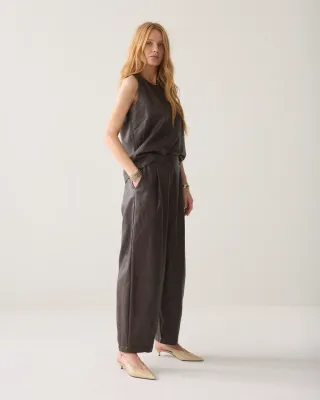 Summum Woman Pants Balloonfit Faux Leather / 4s3043-12526 754 Chocolat
