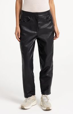 YAYA Pants Faux leather Carrotfit / 01-309289-609 HOLE BLACK