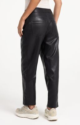 YAYA Pants Faux leather Carrotfit / 01-309289-609 HOLE BLACK