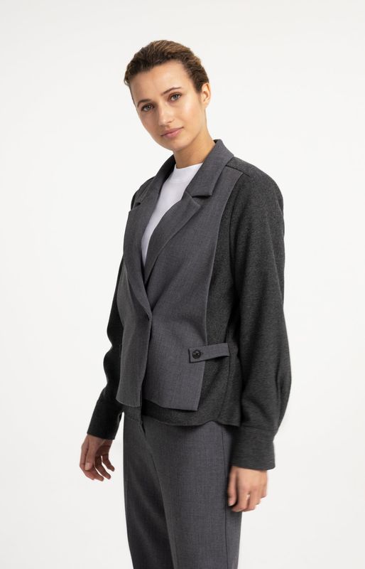 YAYA Blazer Details/ 01-501086-609 ANTHRACITE MELANGE