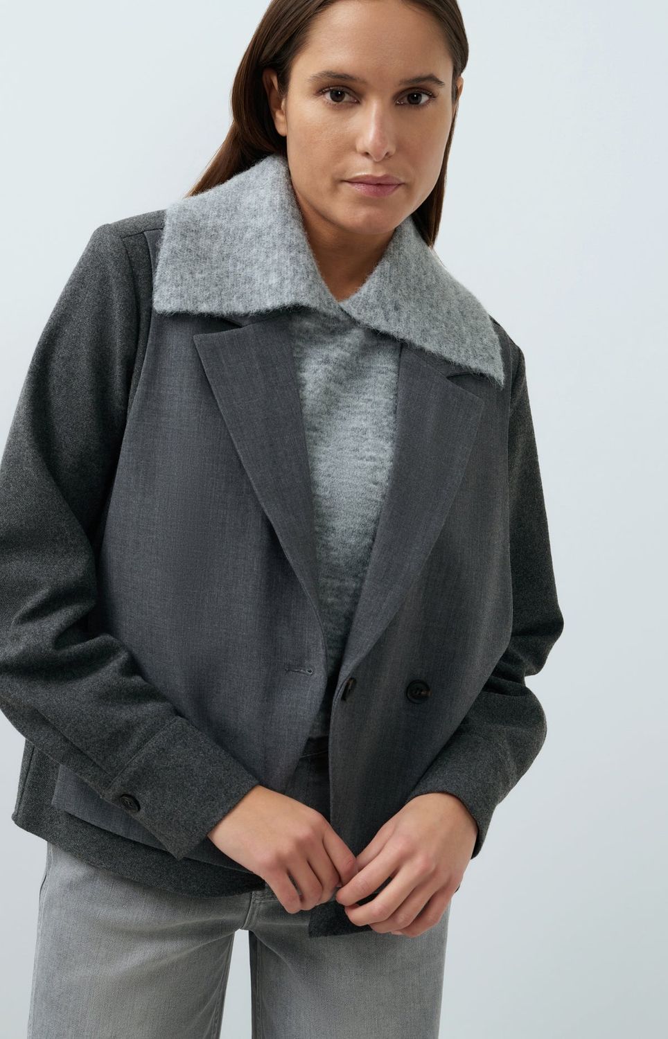 YAYA Blazer Details/ 01-501086-609 ANTHRACITE MELANGE