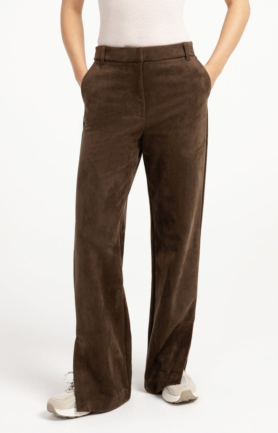 YAYA Pants Suedine/ 01-309283-609 SLATE BLACK BROWN
