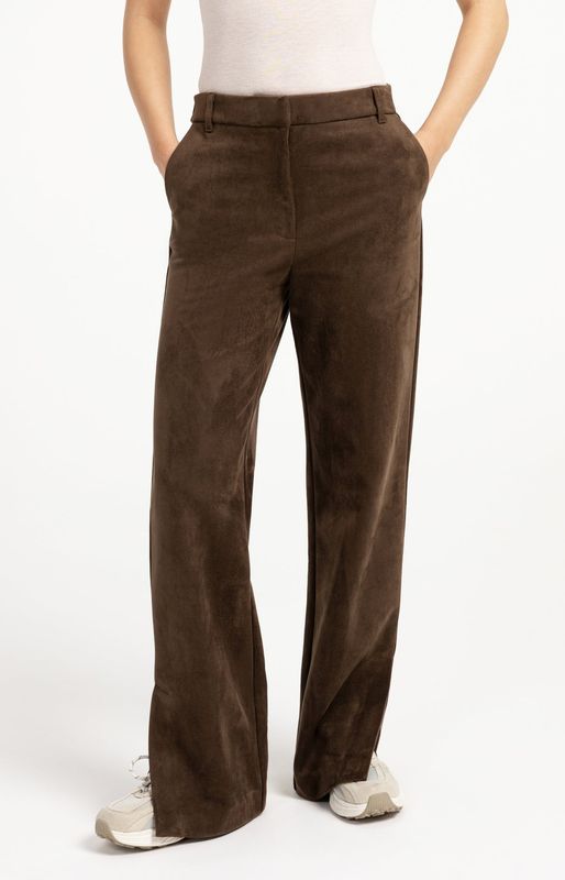 YAYA Pants Suedine/ 01-309283-609 SLATE BLACK BROWN
