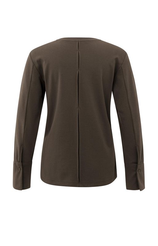 YAYA Shirt Longsleeve/ 01-709321-609 SLATE BLACK BROWN