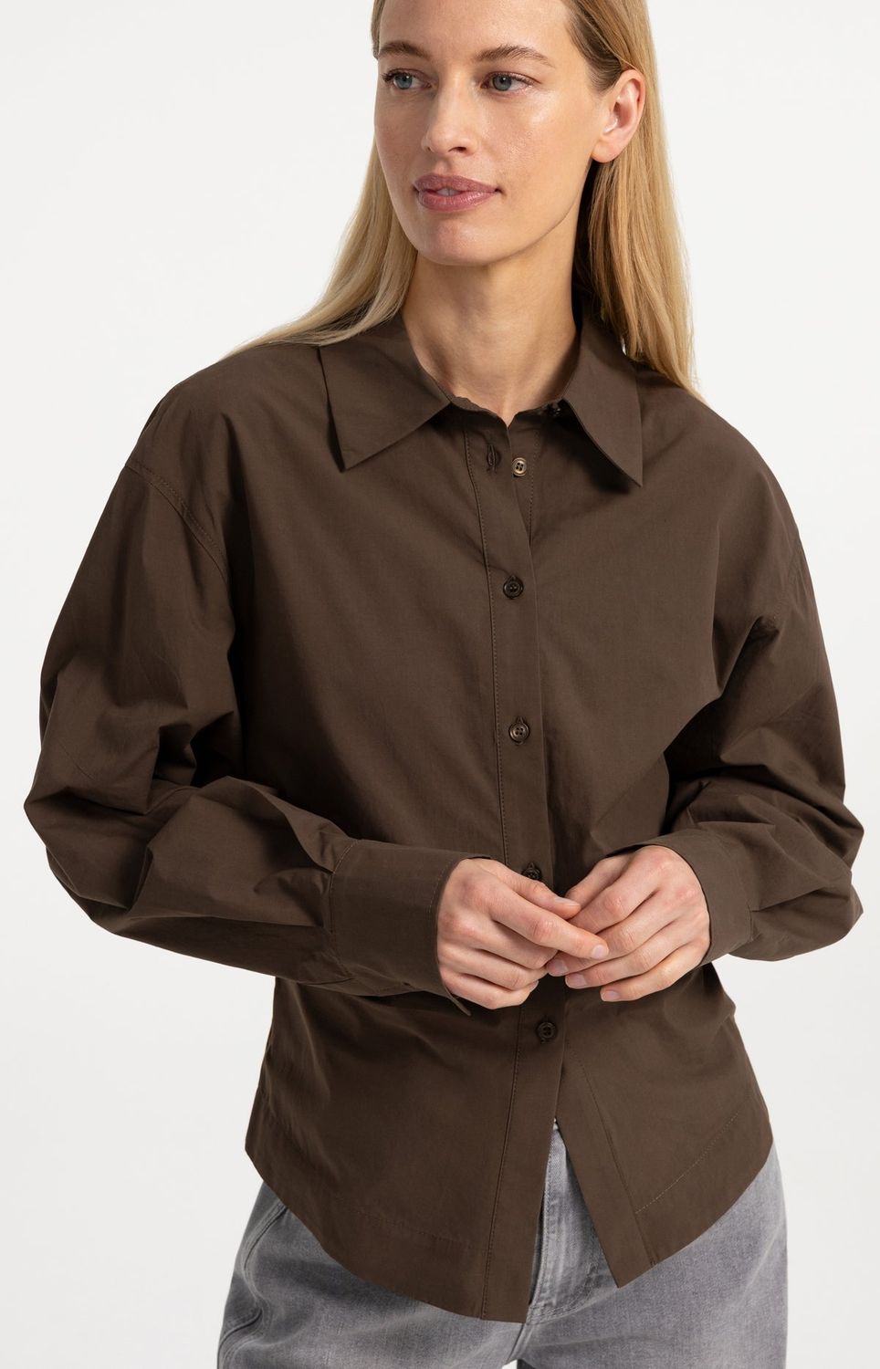 YSYA Blouse / 01-201245-609 SLATE BLACK BROWN