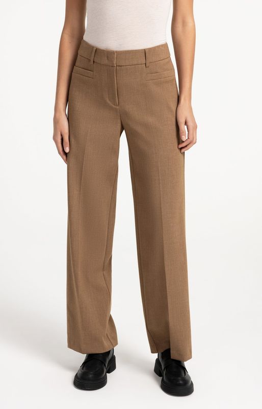 YAYA Pants Straight leg/ 01-301285-609 OTTER BROWN MELANGE