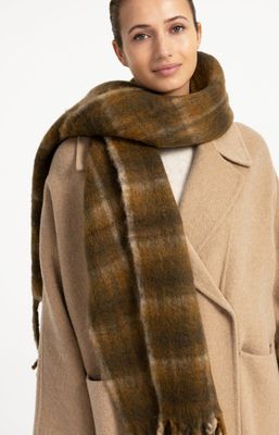 YAYA Scarf Woolmix/ 03-501057-609 SLATE BLACK BROWN DESSIN