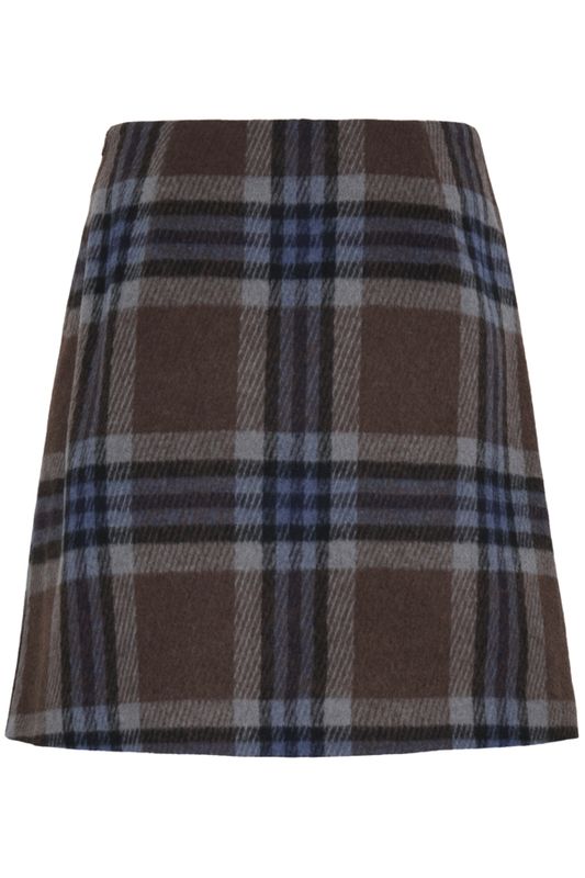 B.Young Skirt Check Woolmix / 20819707 POTTING SOIL CHECK