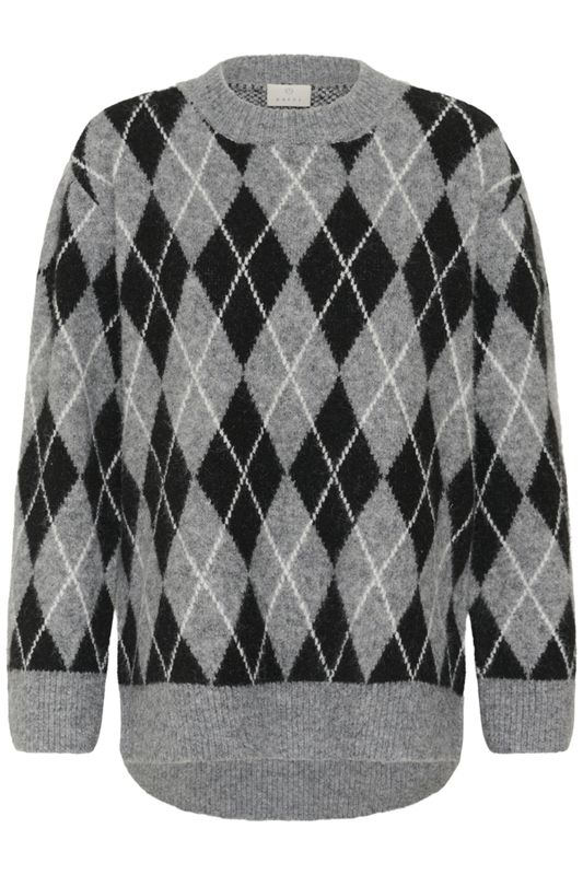 Kaffe Pullover Woolmix/ 10512094 Black/GM/White Argyle