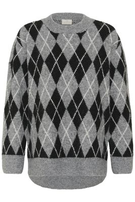 Kaffe Pullover Woolmix/ 10512094 Black/GM/White Argyle