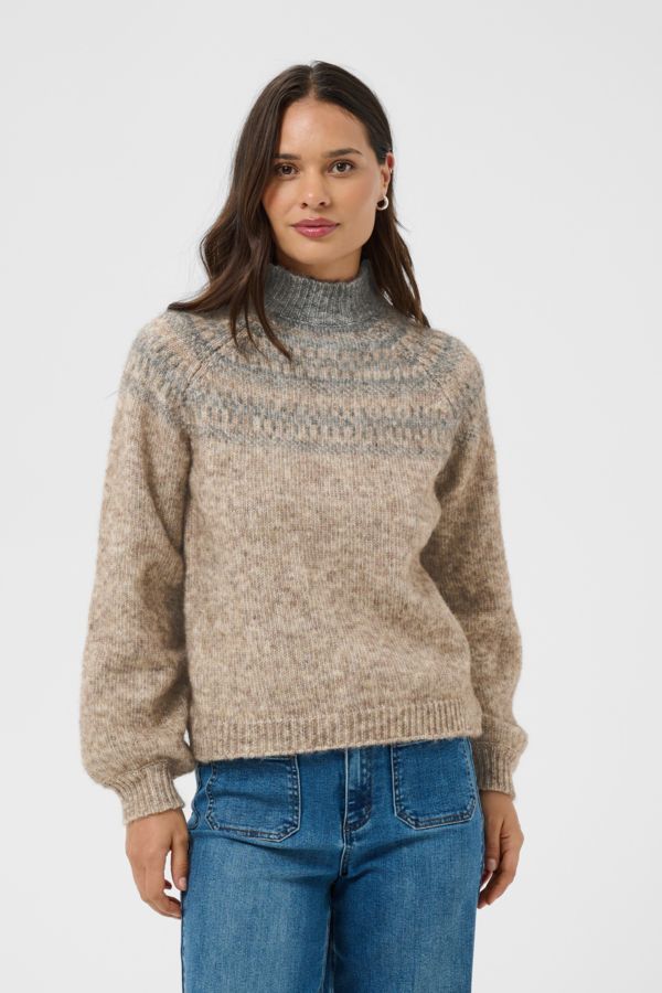 Kaffe Pullover Woolmix / 10512134 Brown Melange/Grey Melange