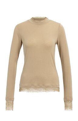 YAYA Top Lace Detail/ 01-709422-609 CORNSTALK BROWN