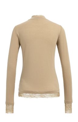 YAYA Top Lace Detail/ 01-709422-609 CORNSTALK BROWN
