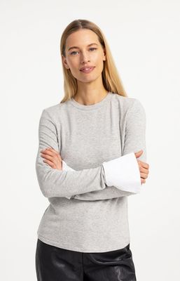 YAYA Top Manchetten Soft Jersey / 01-709418-609 MEDIUM GREY MELANGE