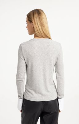 YAYA Top Manchetten Soft Jersey / 01-709418-609 MEDIUM GREY MELANGE
