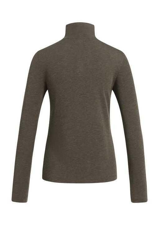 YAYA Top Longsleeve High Neck/ 01-709423-609 SLATE BLACK BROWN MELANGE