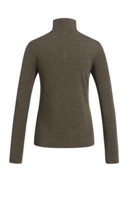 YAYA Top Longsleeve High Neck/ 01-709423-609 SLATE BLACK BROWN MELANGE