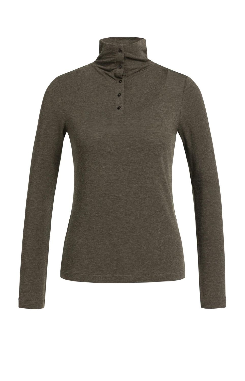 YAYA Top Longsleeve High Neck/ 01-709423-609 SLATE BLACK BROWN MELANGE