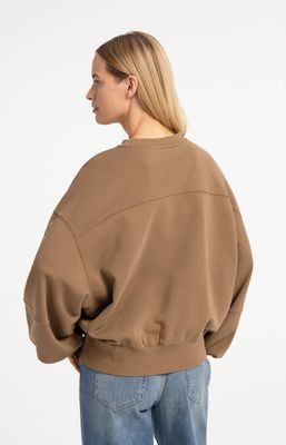 YAYA Sweater Boxy Cotton / 01-109130-609 OTTER BROWN