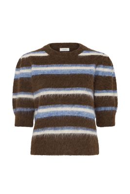B.Young Jumper Short Sleeve Woolmix / 20819508 POTTING SOIL MEL. STRIPE