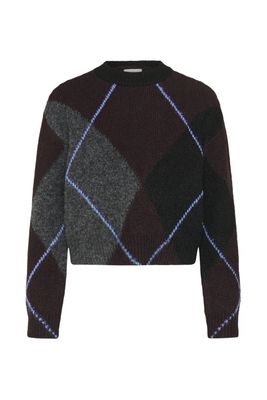Kaffe Pullover Check / 10512015 Dark grey melange / Fudge
