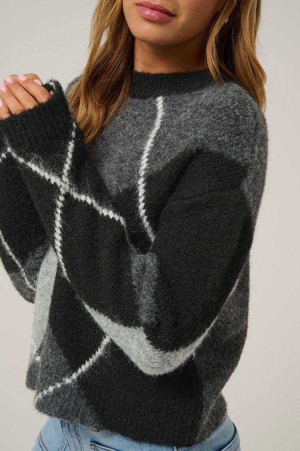 Kaffe Pullover Check / 10512015 Grey melange / black check