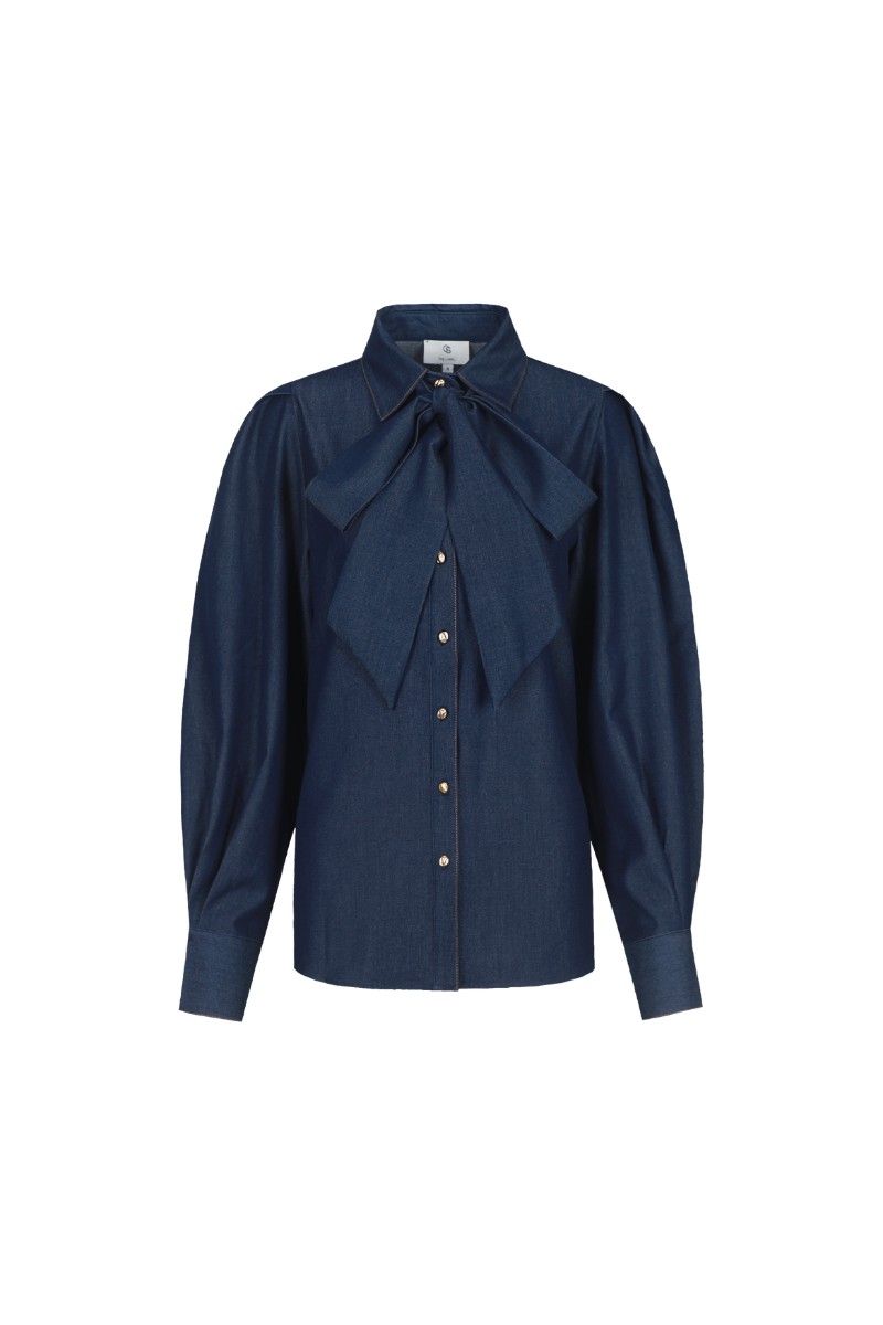 C&amp;S The Label Blouse Lissa / 26WAC02 Denim Dark Blue