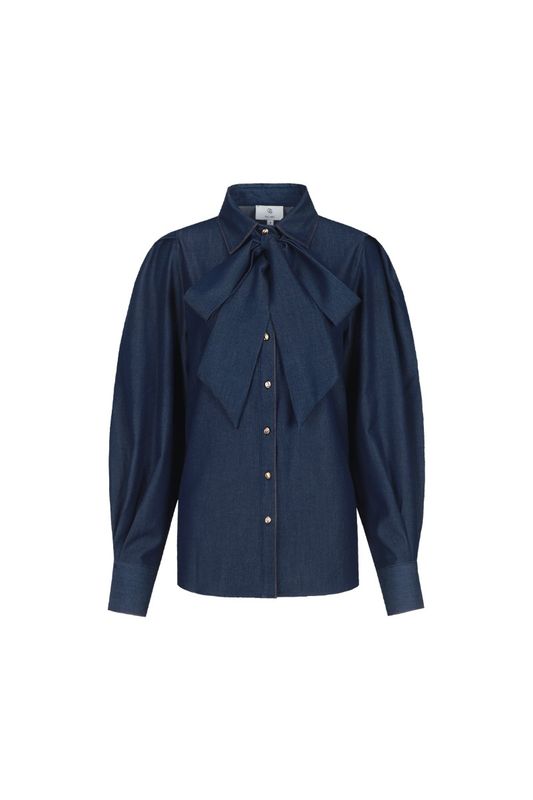 C&amp;S The Label Blouse Lissa / 26WAC02 Denim Dark Blue