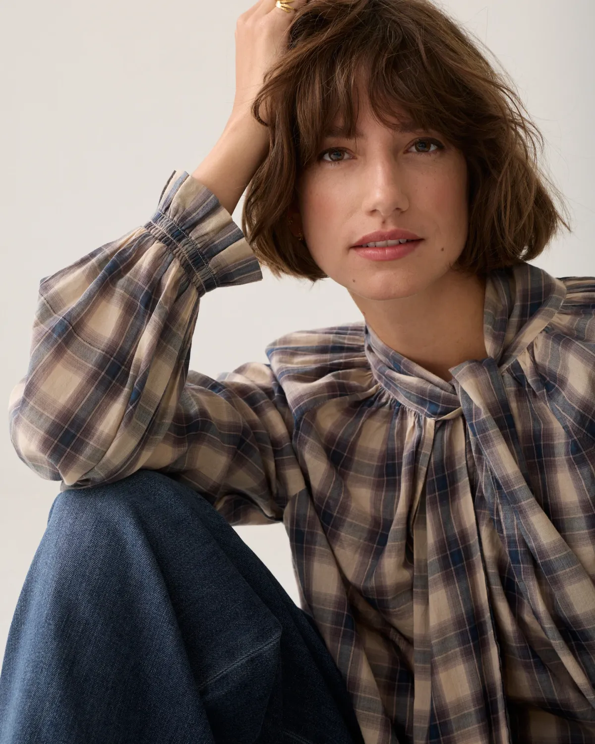 Summum Woman Top Check / 2s3533-12533 495 Midnight Blue