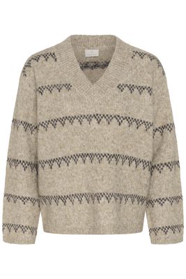 Kaffe Pullover / 10512527 Desert Taupe M./DGM Stripe