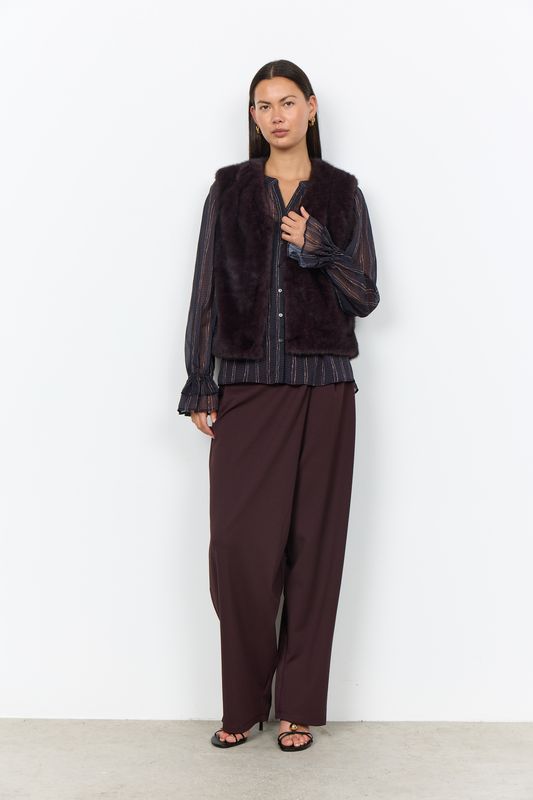 Soya Concept Waistcoat Fluffy / 42069 8980 CHOCOLATE PLUM
