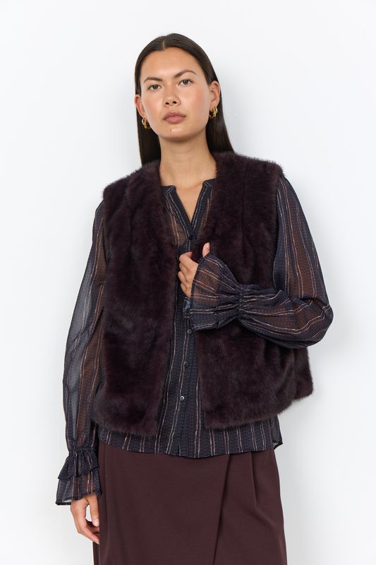Soya Concept Waistcoat Fluffy / 42069 8980 CHOCOLATE PLUM