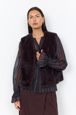 Soya Concept Waistcoat Fluffy / 42069 8980 CHOCOLATE PLUM