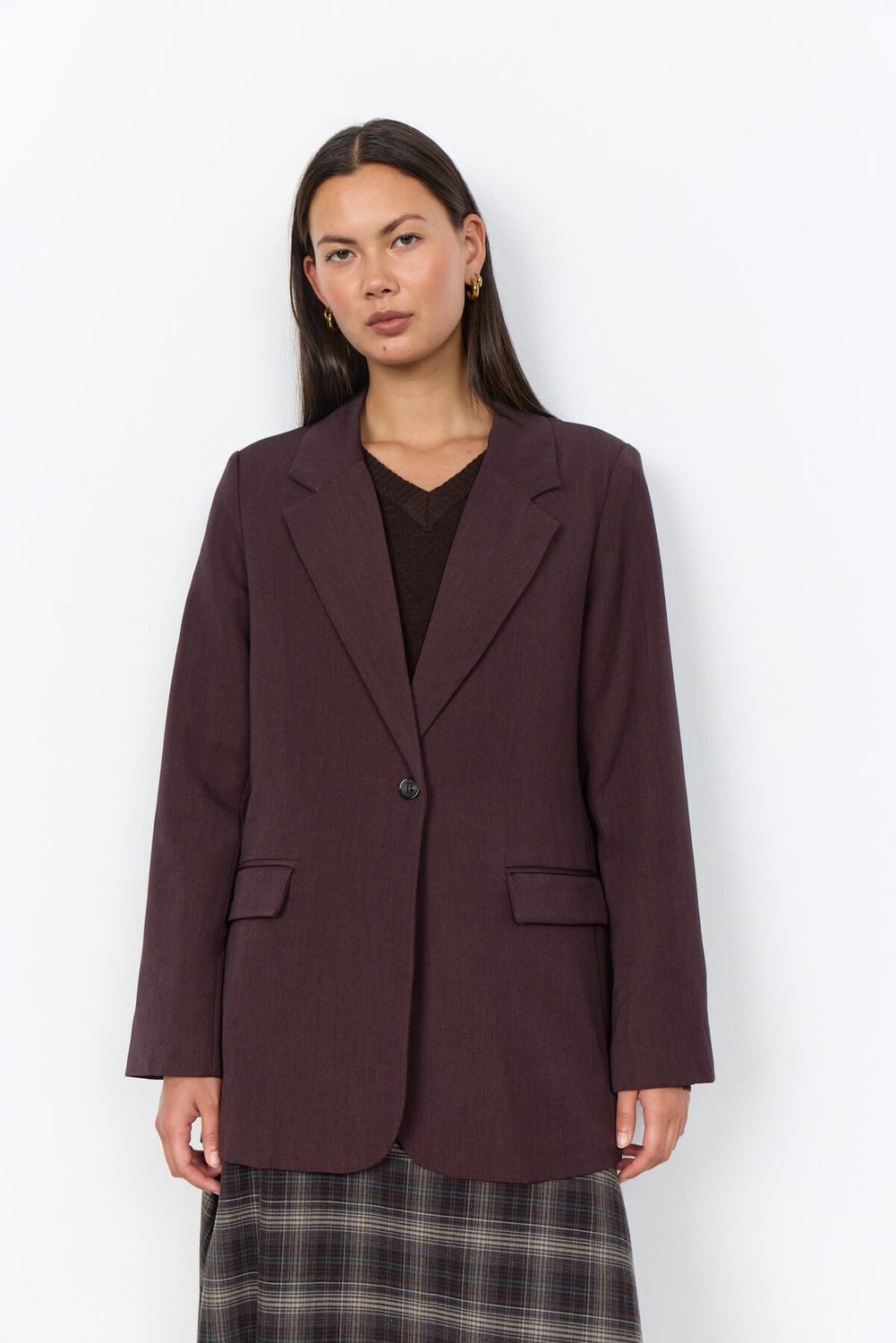 Soya Concept Blazer  / 41444 98980 CHOCOLATE PLUM MELANGE