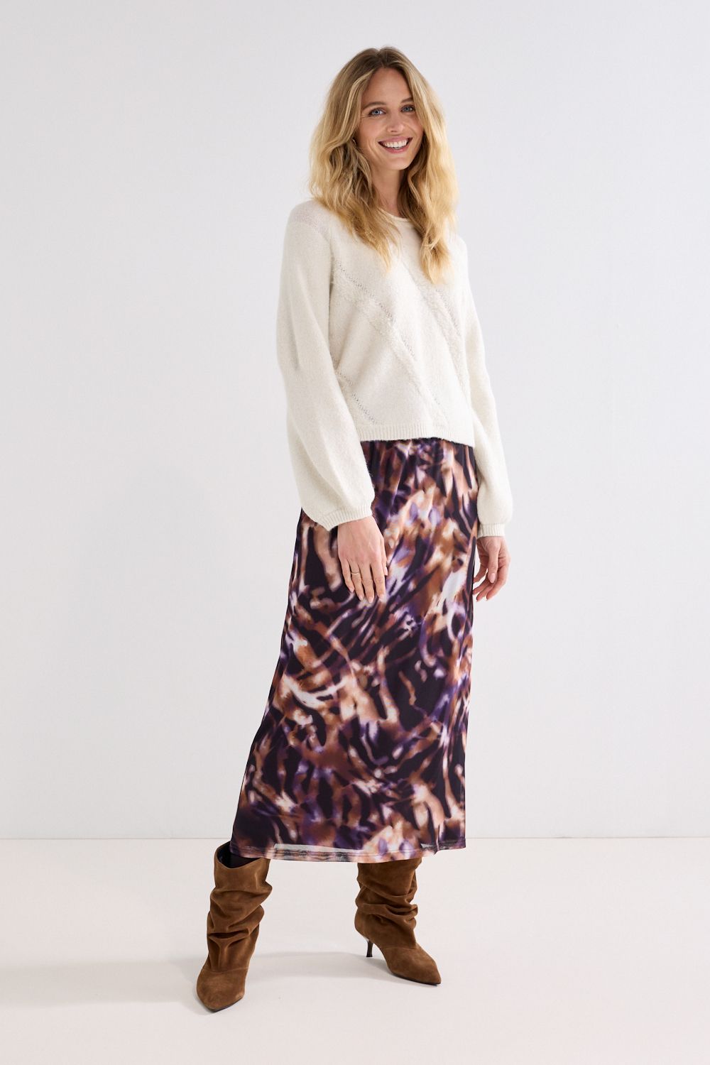 Tramontana Skirt/ C15-22-201 Print Purples