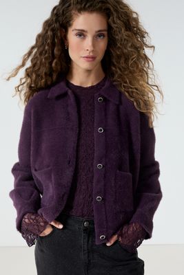 Tramontana Jacket Feather Yarn / Q07-22-801 Aubergine Noir