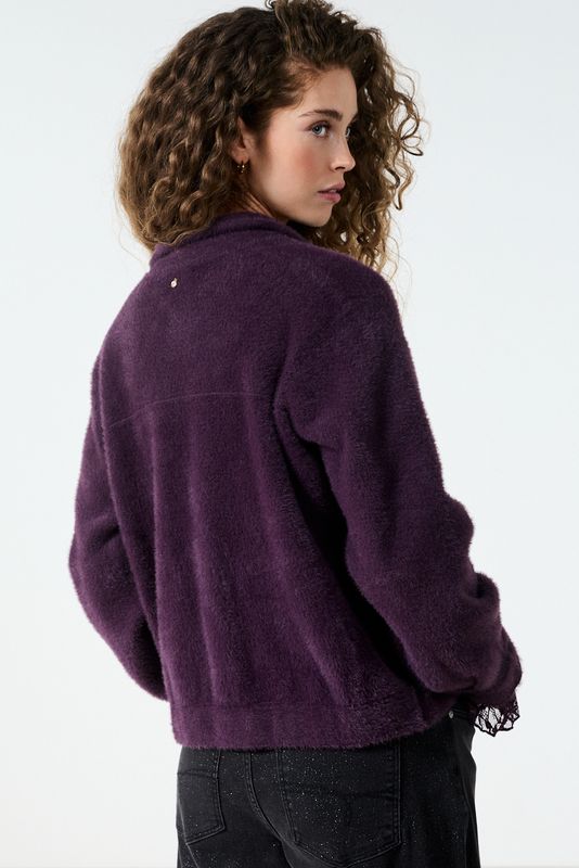 Tramontana Jacket Feather Yarn / Q07-22-801 Aubergine Noir