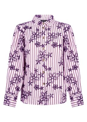 Tramontana Blouse Striped Embro/ C56-22-301 Aubergine Noir