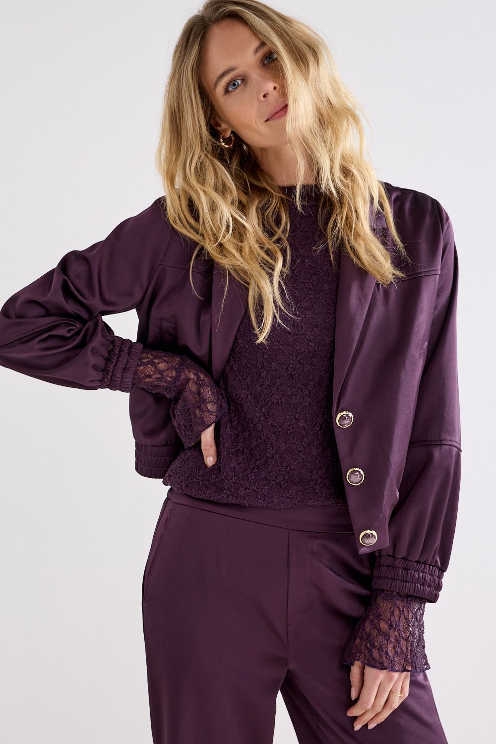 Tramontana Jacket Satinlook/ C14-22-801 Aubergine Noir