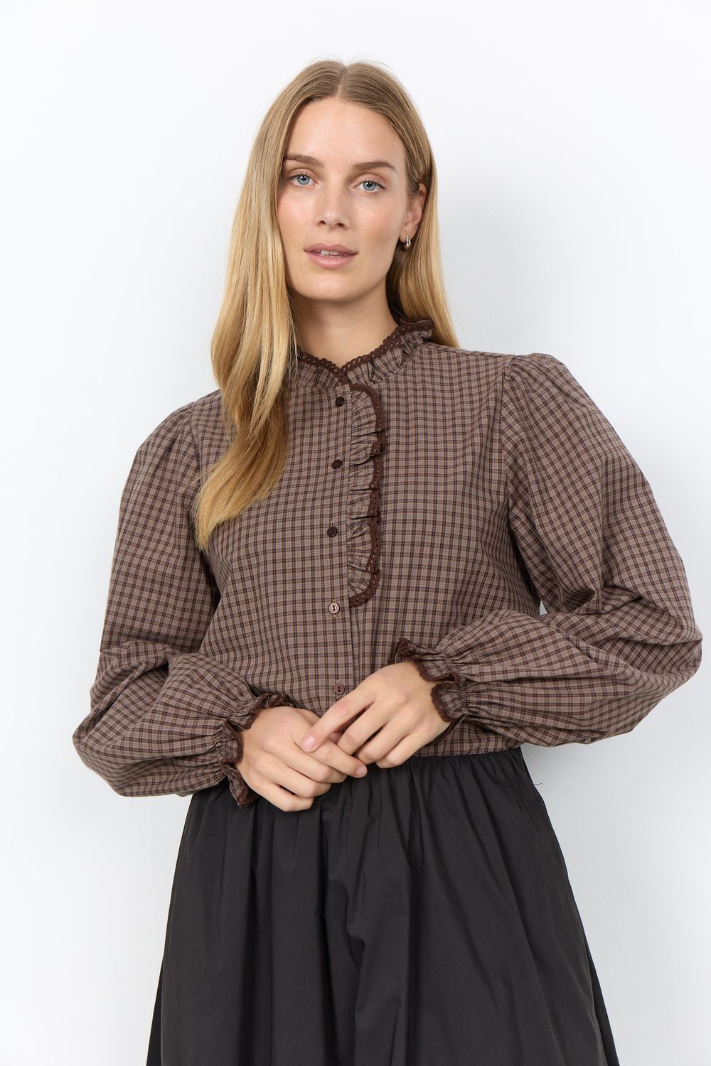 Soya Concept Blousetop Check /500099 8980C CHOCOLATE PLUM COMBI