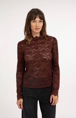 YAYA Top Lace/ 01-709432-610 BITTER CHOCOLATE RED