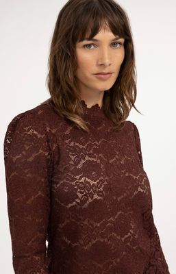 YAYA Top Lace/ 01-709432-610 BITTER CHOCOLATE RED