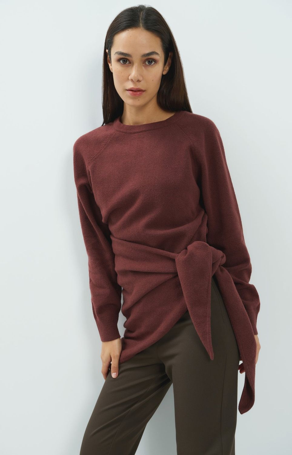 YAYA Sweater Backdetail / 01-000653-610 BITTER CHOCOLATE RED