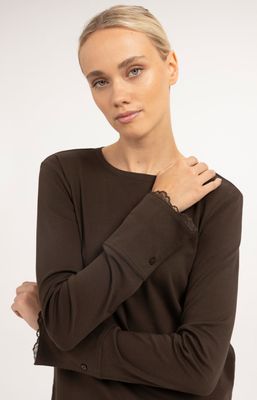 YAYA Top Jersey Lace / 01-709438-610 DELICIOSO BROWN