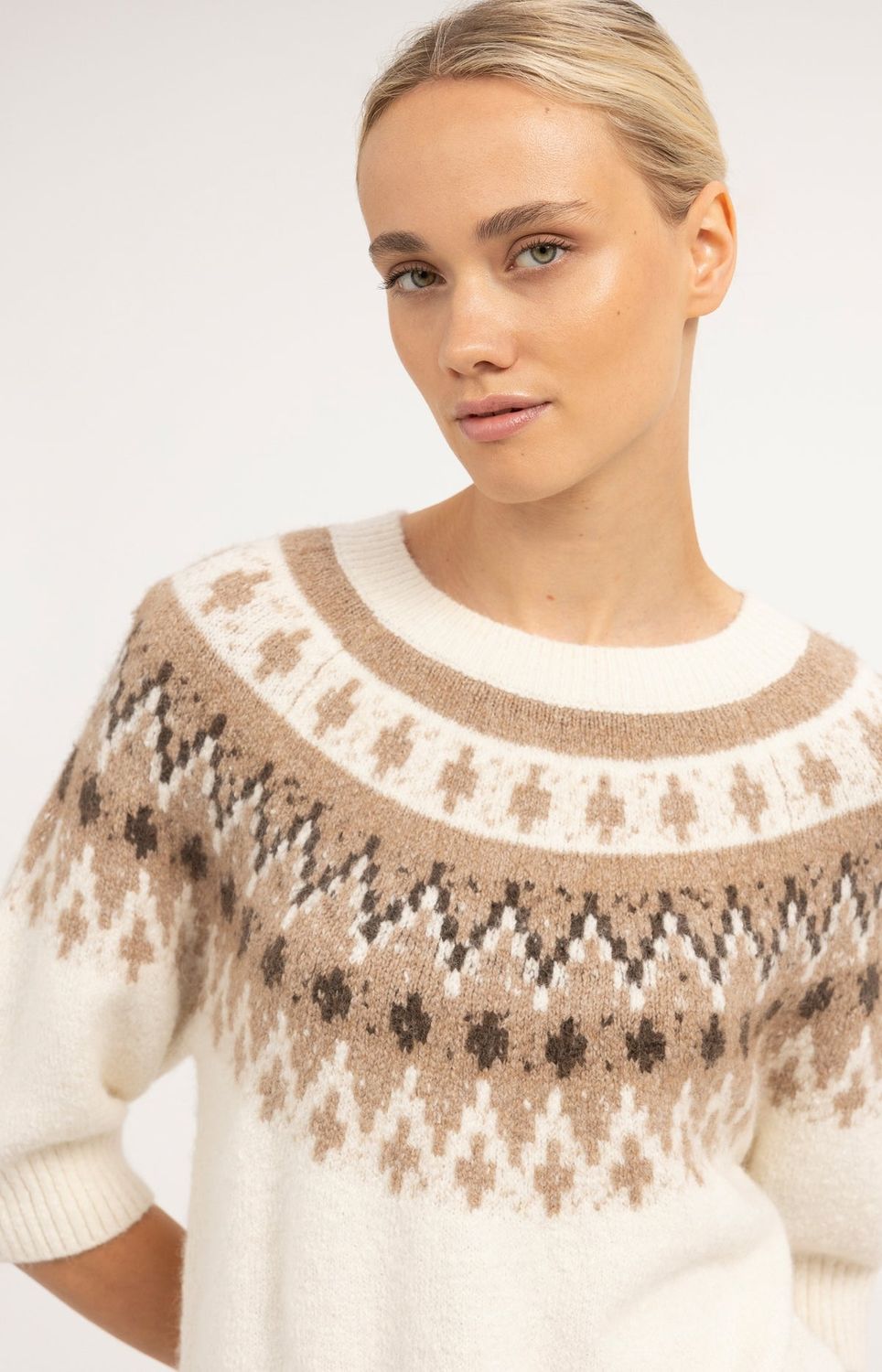 YAYA Pullover/ 01-000646-610 DARK BEIGE MELANGE