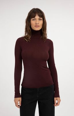 YAYA Top Coll / 01-709440-610 BITTER CHOCOLATE RED MELANGE
