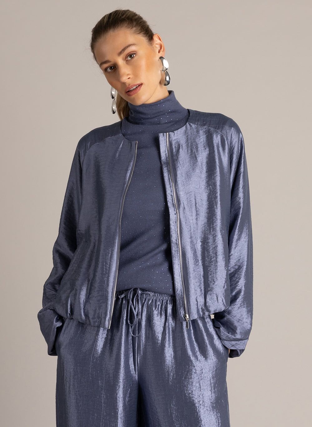 Yest Jacket Bomber Kassia Satinlook / 0006555 Faded Blue