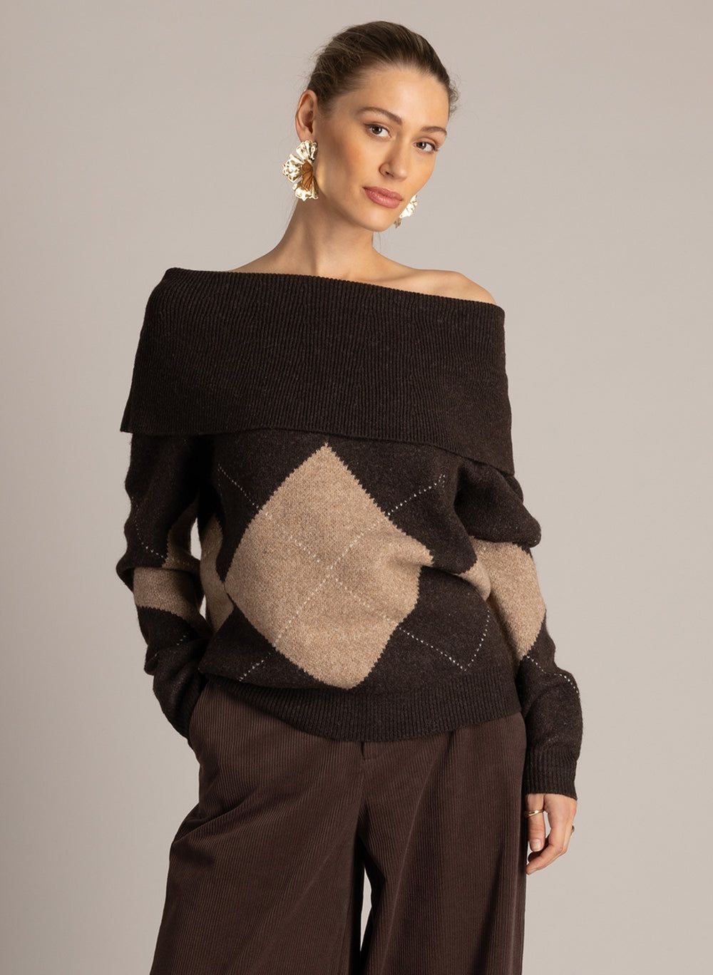 Yest Pullover Coll / 0006725 Brown/Multi-Colour